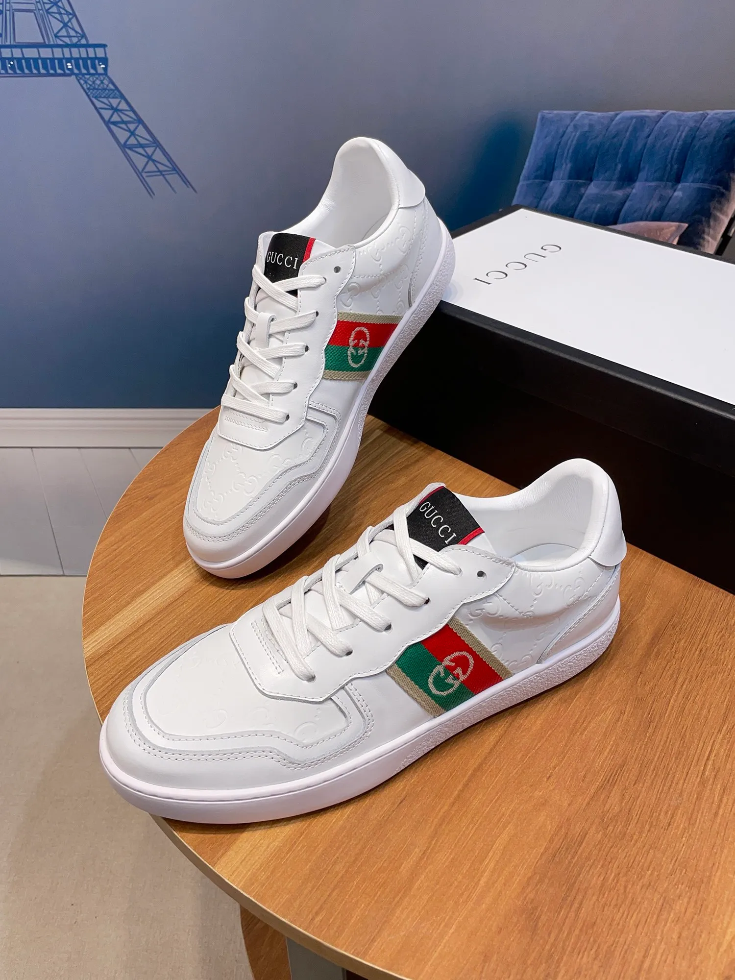 Factory price: 400💰New model is here again! [Gucci Sports Men's Shoes] Gucci fashionable casual men's shoes 🇨🇳Original 1:1 mold, new model debuts first💯Not high-profile but avant-garde, simple, low-key and fashionable, super versatile style🌿Made of original cowhide➕Sheepskin lining🎋The version is comfortable on the feet, first-class workmanship🍍Size 38-44